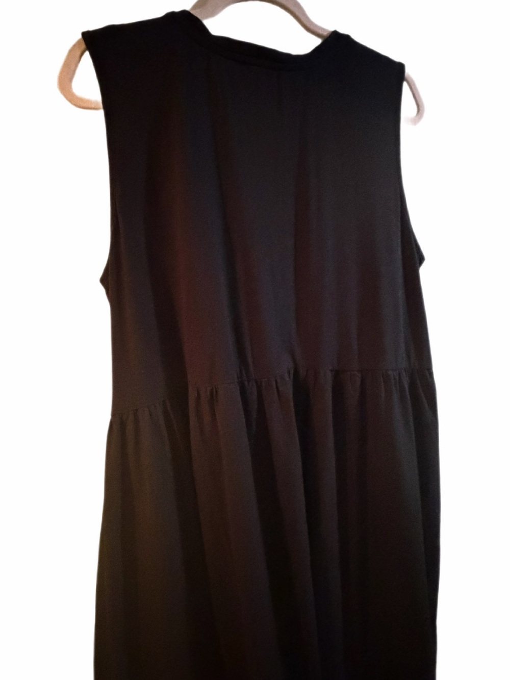 Eileen Fisher Black Organic Cotton Poplin Neck Maxi Dress womens XL - Picture 8 of 14